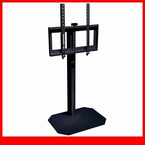 テレビ台★新品/大人かわいいインテリア 八角壁寄せテレビスタンド ロータイプ/32~65型TV対応 コード一体型収納 首振り機能/ブラック/a1拍卖