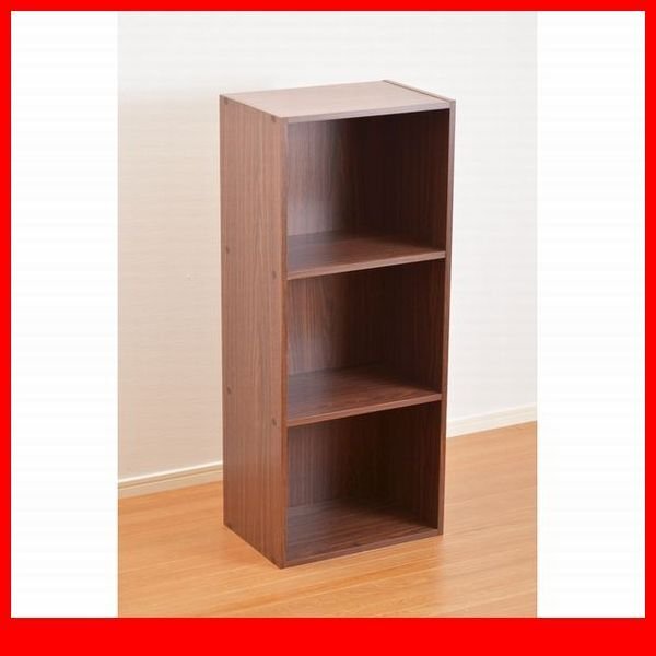 カラーボックス★3段A4サイズ 単品/マルチ 多目的収納/ブラウン/a1拍卖