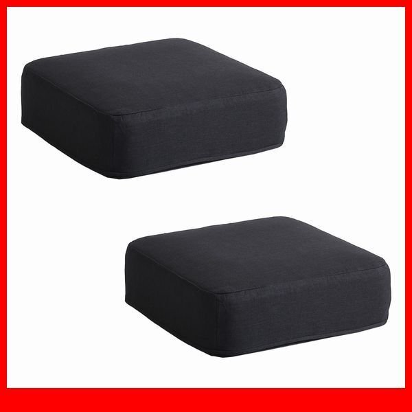 クッション★カバーリング低反発クッション 2個 座布団/洗濯可能なクッションカバー 角型/シンプル 和室 洋室/厚さ16cm/日本製/ブラック/a2拍卖
