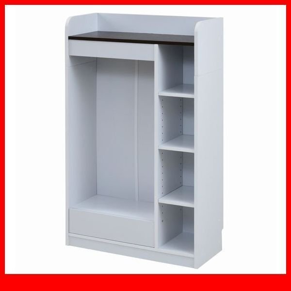 子供収納★マルチ収納ラック この1台でOK/ハンガーラック オープンラック 引き出し フリースペース/整理整頓の習慣/白 ダークブラウン/a1拍卖