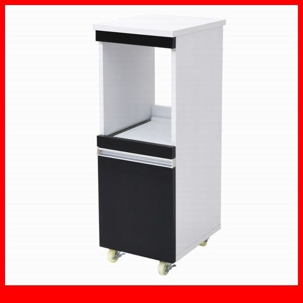 家電ラック★新品/キッチン収納 家電ラック ロータイプ/隙間家具 幅30cm 食器棚 可動棚 コンセント キャンスター付き/白 ダークブラウン/a3拍卖