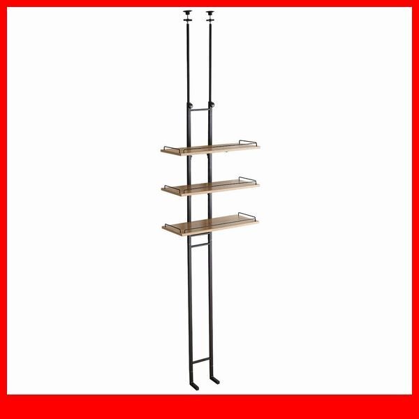 ランドリー収納★新品/ヴィンテージ 突っ張り ランドリーラック/棚板3段 可動棚/洗濯機上のスペースを有効活用/シャビーオーク/a1拍卖