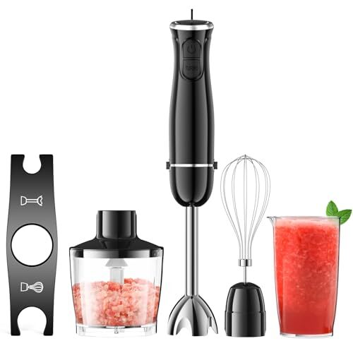 ブラック Turelar ハンドブレンダー 電動 ハンドミキサー 15000回/分 離乳食 お祝い ギフト 氷も砕ける フードプロ拍卖