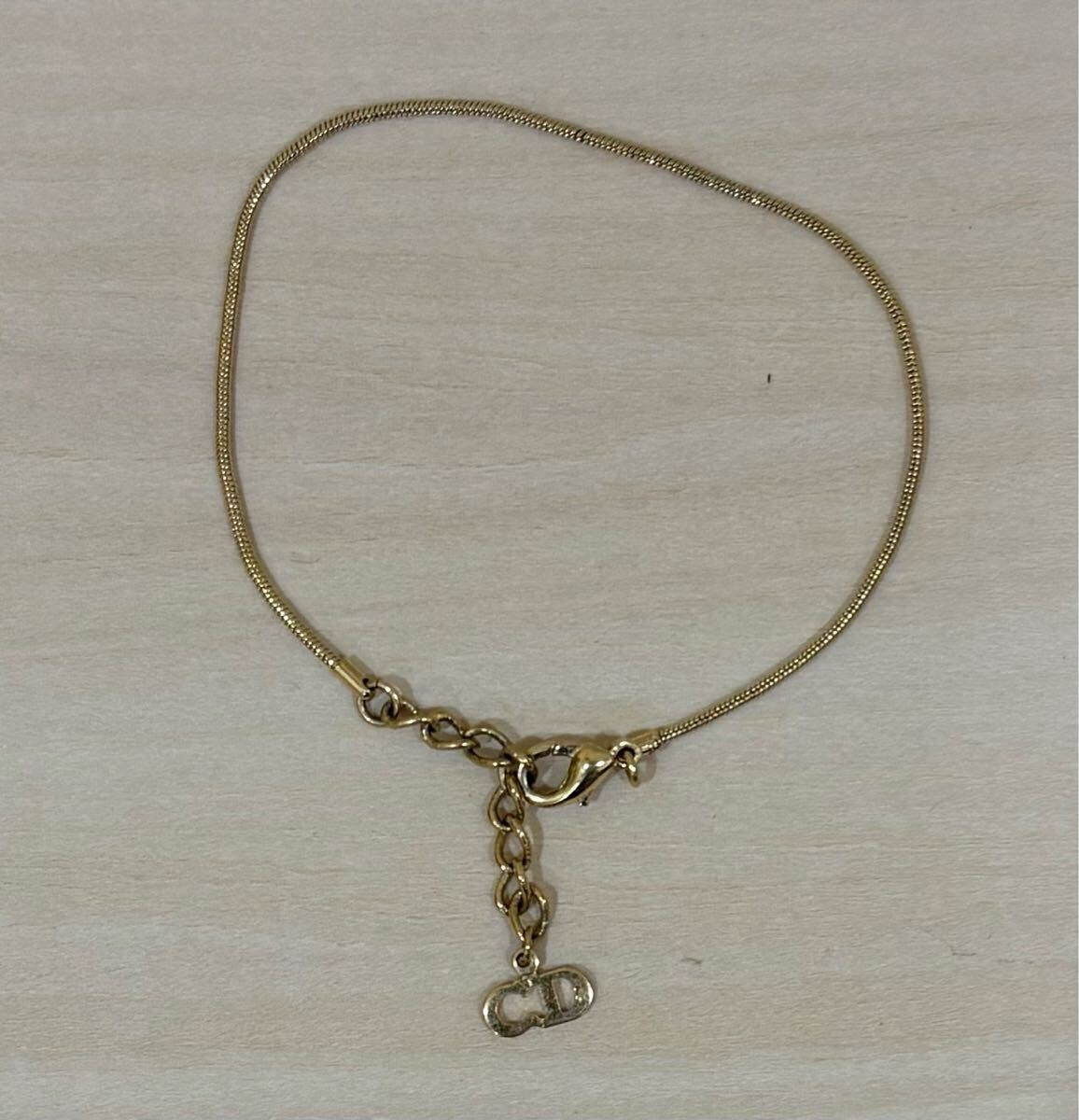 クリスチャンディオール Christian Dior ロゴ スネークチェーンブレスレット GP ゴールド レディース 【中古】拍卖