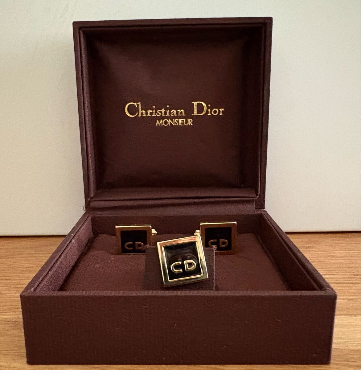 Christian Dior ゴールド タイピン&カフス セット クリスチャンディオール ディオール アンティーク拍卖