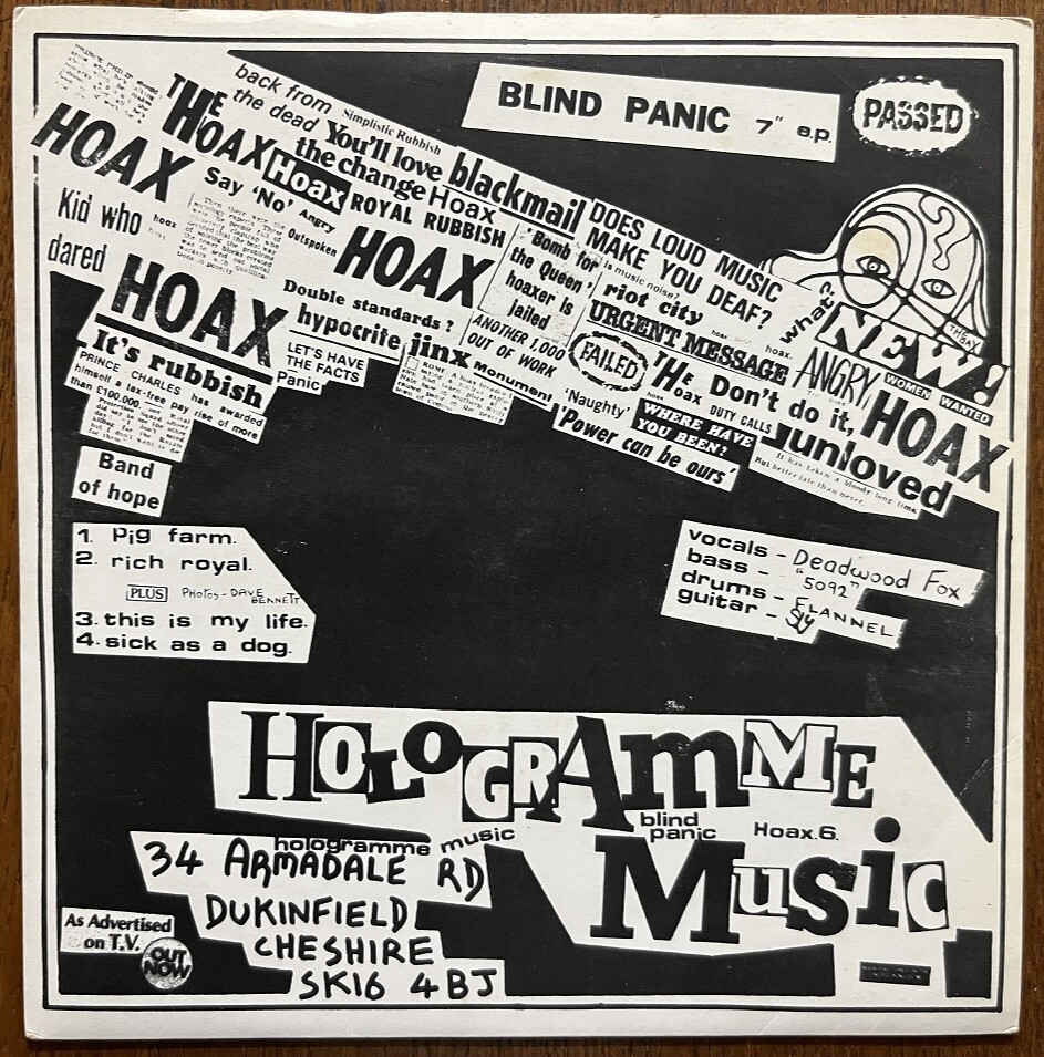Vintage Vinyl 試聴可 The Hoax - Blind Panic E.P. orig 7'【70's punk/power pop/new wave パンク天国】拍卖