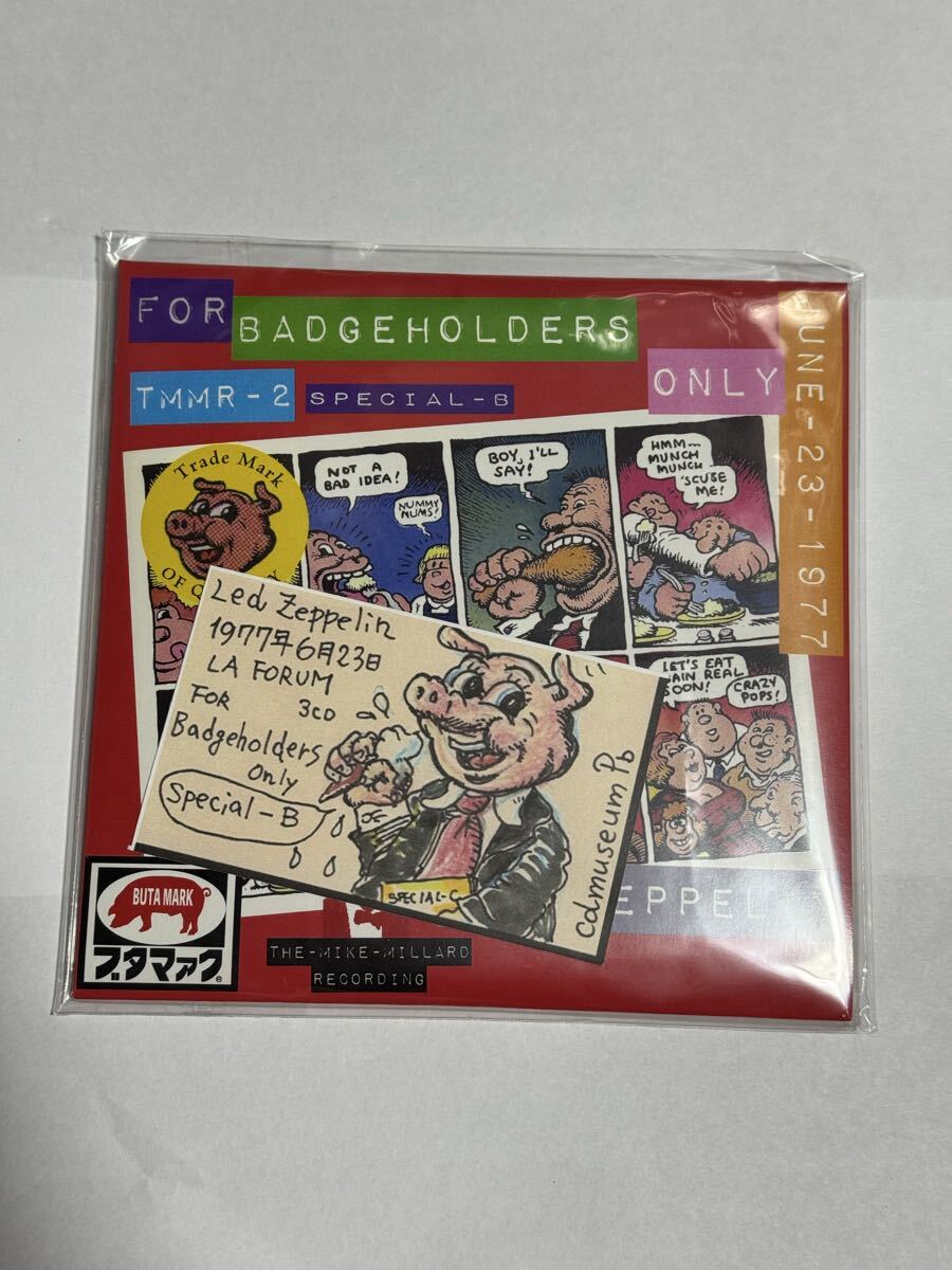 レア! 新品未開封 LED ZEPPELIN レッドツェッペリン★FOR BADGEHOLDERS ONLY (Special -B)ブタマァク 【TARANTURA】ショップカード付き 3CD拍卖