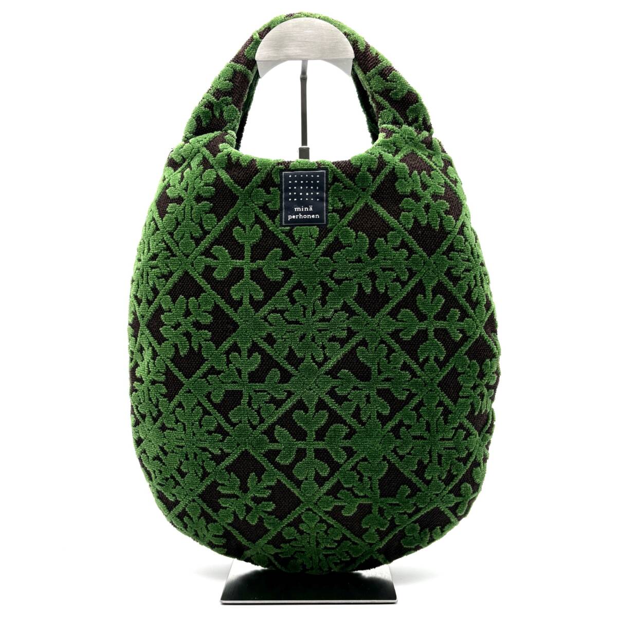 mina perhonen ミナペルホネン エッグバッグ カレイドスコープ 万華鏡 総柄 ハンドバッグ 大容量 レディース グリーン拍卖
