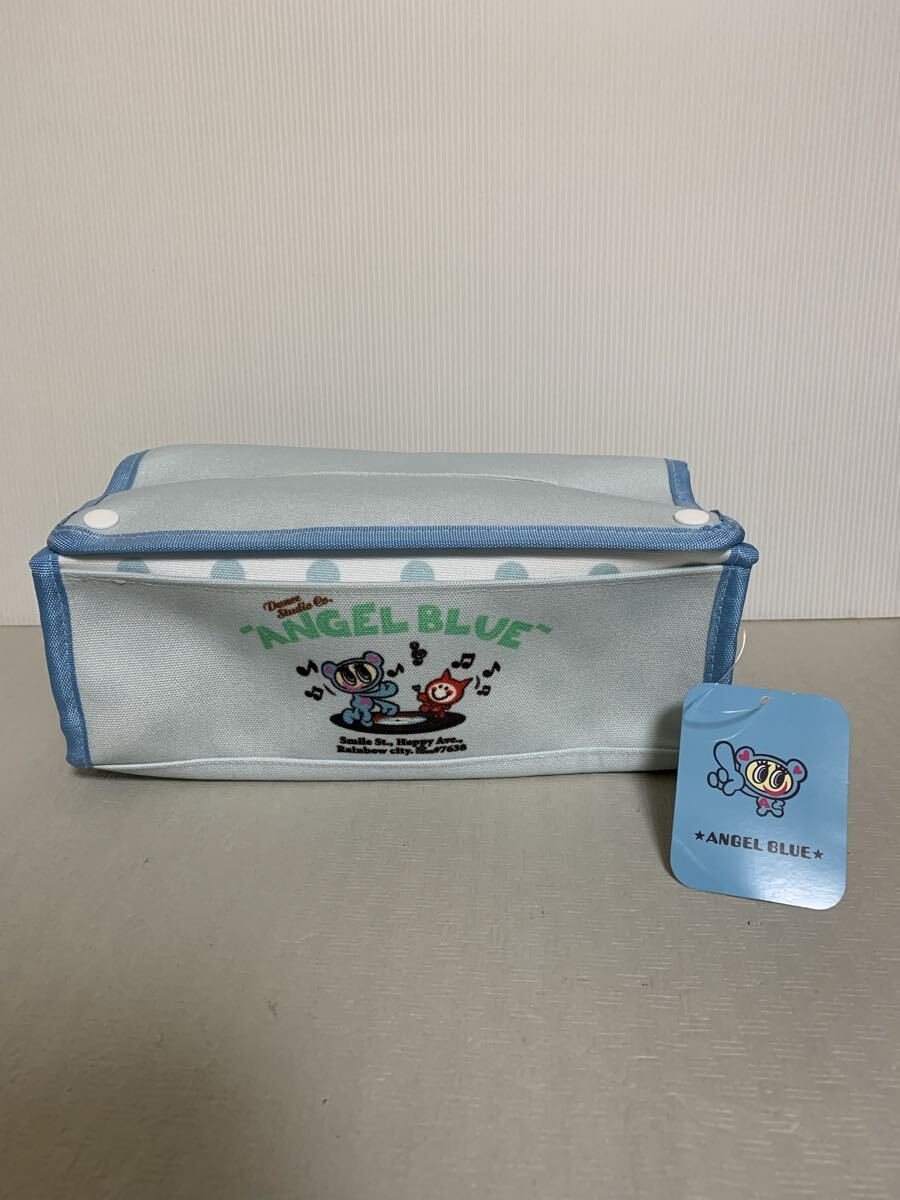 タグ付 未使用 Angel Blue エンジェルブルー ティッシュケース/ナカムラくん/青×ドッド柄/タグ記載サイズ約10×26×3cm拍卖