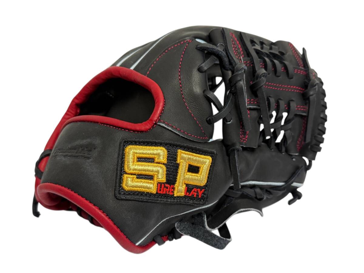 型付け済み 未使用 SURE PLAY シュアプレイ 少年軟式用グローブ ジュニア用 オールラウンドM SBG-YL410M ブラック 右投げ用 日本製拍卖
