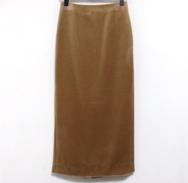 新品★NOBLE ノーブル★アルパカショートシャギータイトスカート★36 キャメル ベイクルーズ拍卖