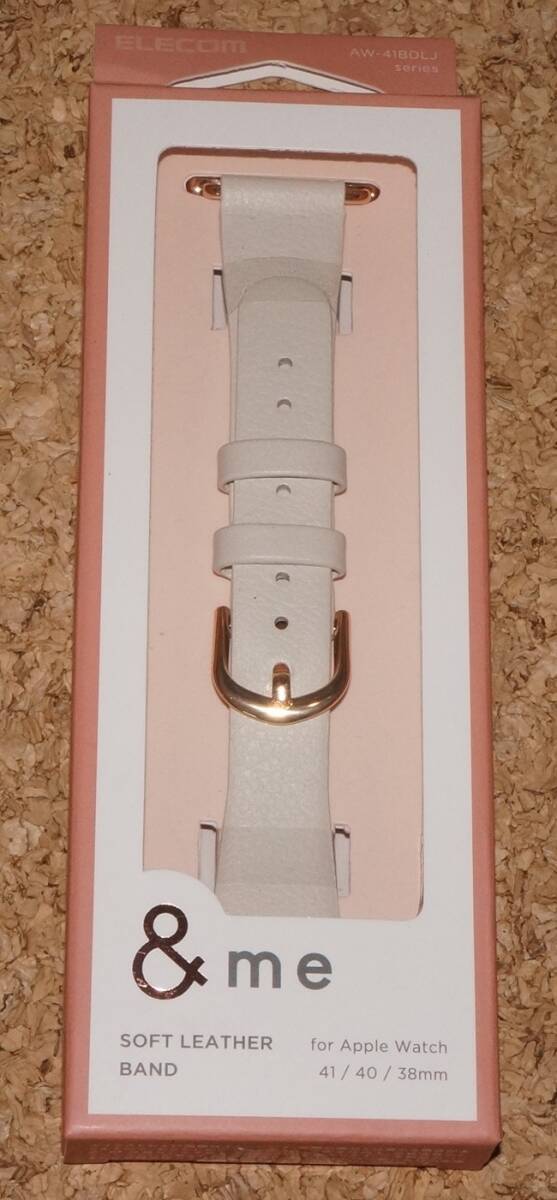★新品★ELECOM Apple Watch 41/40/38/42mm ソフトレザーバンド &me オフホワイト拍卖