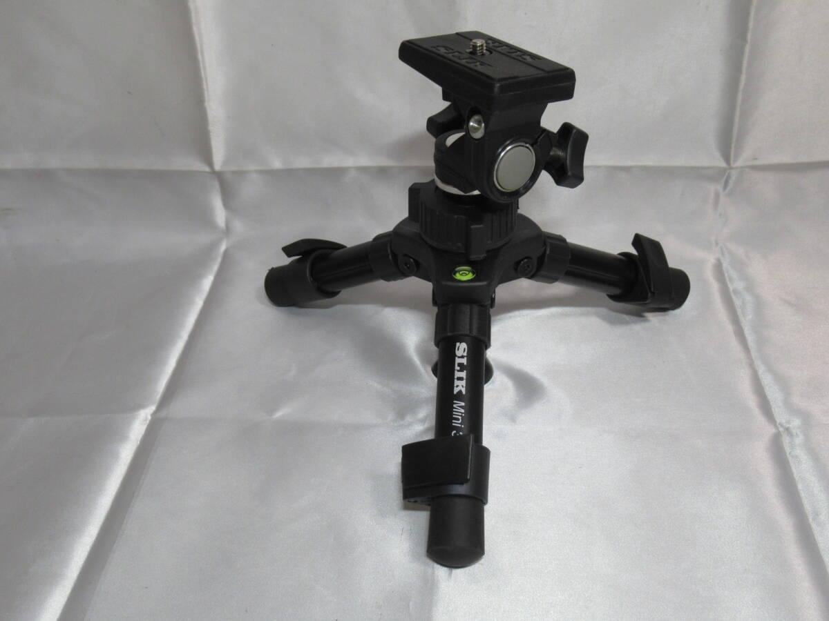 SLIK / スリック MINI 3 2段三脚 小型三脚 トラベル三脚 ミニ三脚 卓上三脚 雲台付き 管Z0248拍卖