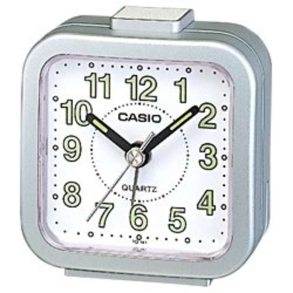 【新品・保証付/送料230円/即決】 CASIO 目覚まし時計 トラベルクロック シンプル 小さい シルバーメタリック TQ-141-8JF M51030-8拍卖