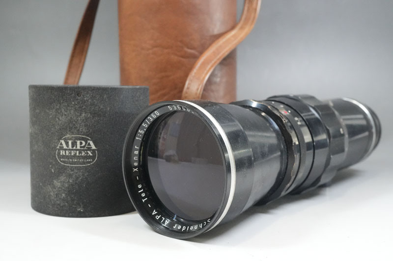 1円~【L831】Schneider ALPA Tele-Xenar 360mm F5.5 シュナイダー アルパ テレクセナー メタルレンズフード付拍卖