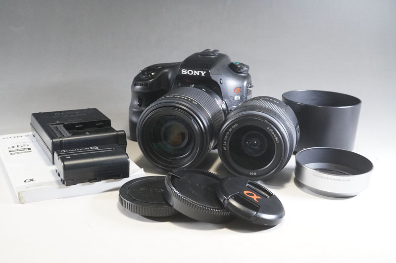 1円~【L878】SONY ソニー α65 SLT-A65V デジタル一眼レフカメラ /DT 3.5-5.6/18-55 (SAL1855) /DT 4-5.6/55-200(SAL55200-2) 付属品付拍卖