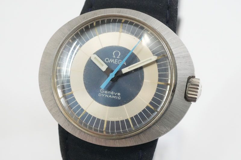 1円~【L929】実働 OMEGA/オメガ TOOL102 Geneve DYNAMIC ジュネーブ ダイナミック 自動巻き ブルー×シルバーカラー 腕時計 希少品拍卖