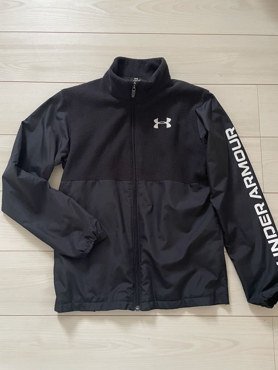 アンダーアーマー160 STORMシリーズ ブルゾン 防風撥水 薄手あったか起毛 YXL ARMOUR 黒 上着拍卖