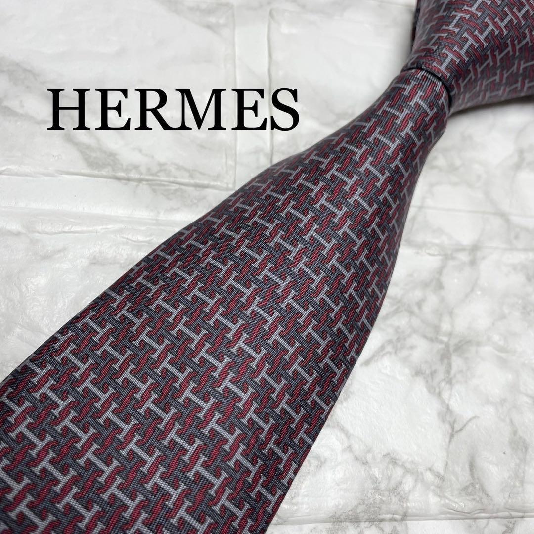 未使用級 エルメス HERMES ネクタイ ファソネ H柄 スーツ シャツ タイピン カフス ビジネスバッグ ジャケット セットアップ拍卖