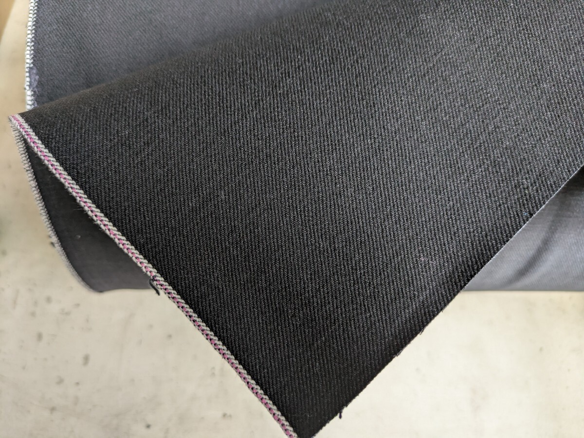 おすすめ 訳あり 産地 岡山県 井原デニム セルヴィッチ 両面ブラック デニム 84cm幅 16.5oz 49m巻 生地 日本製 SFVS拍卖