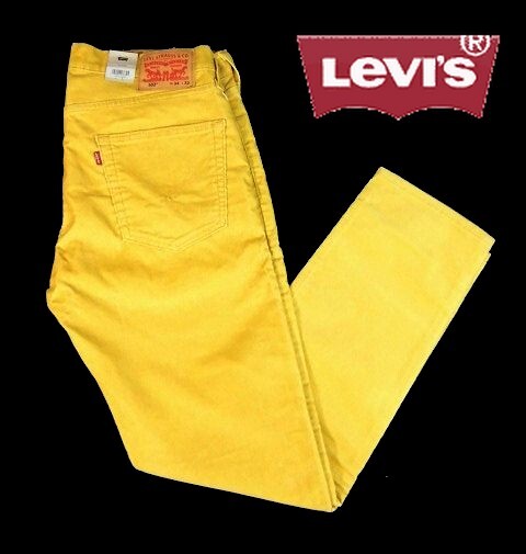 L木12109新品▼ リーバイス Levi's 502 テーパード コーデュロイパンツ W31 L32 ロングパンツ Levi's ストレッチ イエロー系拍卖