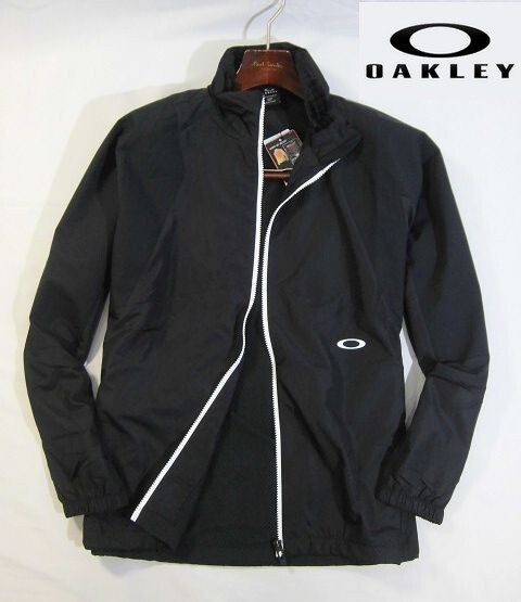 L水12069新品▼ オークリー ゴルフに最適 【 XL 】 黒系 ウィンドジャケット OAKLEY ウィンドブレーカー 軽量性 ジップアップジャケット拍卖