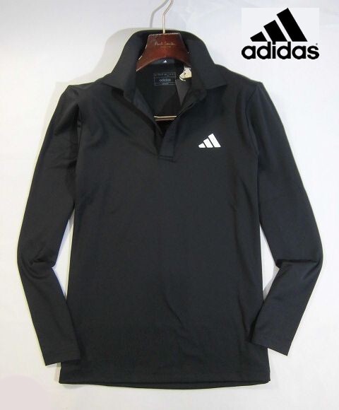 K土11193新品▼ アディダス ゴルフ 【 XL 】黒系 adidas Golf 長袖ポロシャツ ロングスリーブポロシャツ 湿気コントロールエアロレディ技術拍卖
