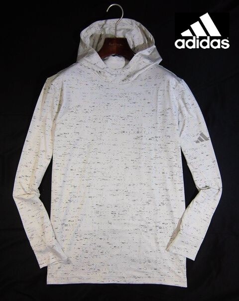 K水11144新品▼ アディダス ゴルフ 【 XXL 】 ベージュ系 ADIDAS GOLF プルオーバーフーディー 吸汗速乾 長袖 フーディー パーカー UPF50+拍卖