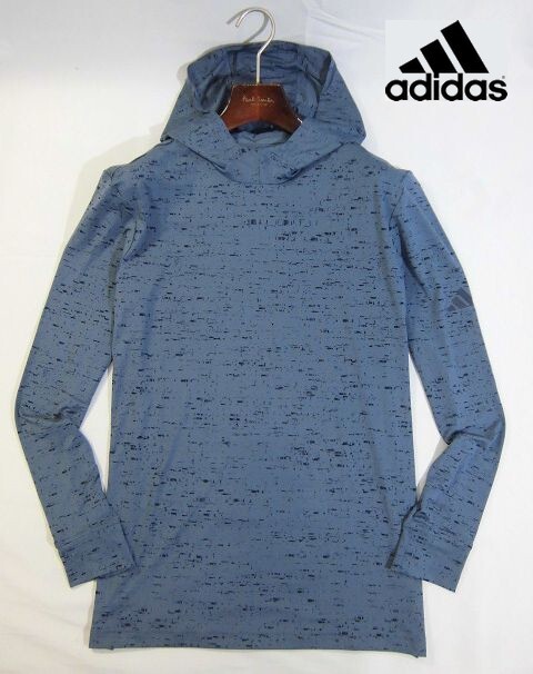 K木11154新品▼ アディダス ゴルフ 【 XXL 】 紺系 ADIDAS GOLF プルオーバーフーディー 吸汗速乾 長袖 フーディー パーカー UPF50+拍卖