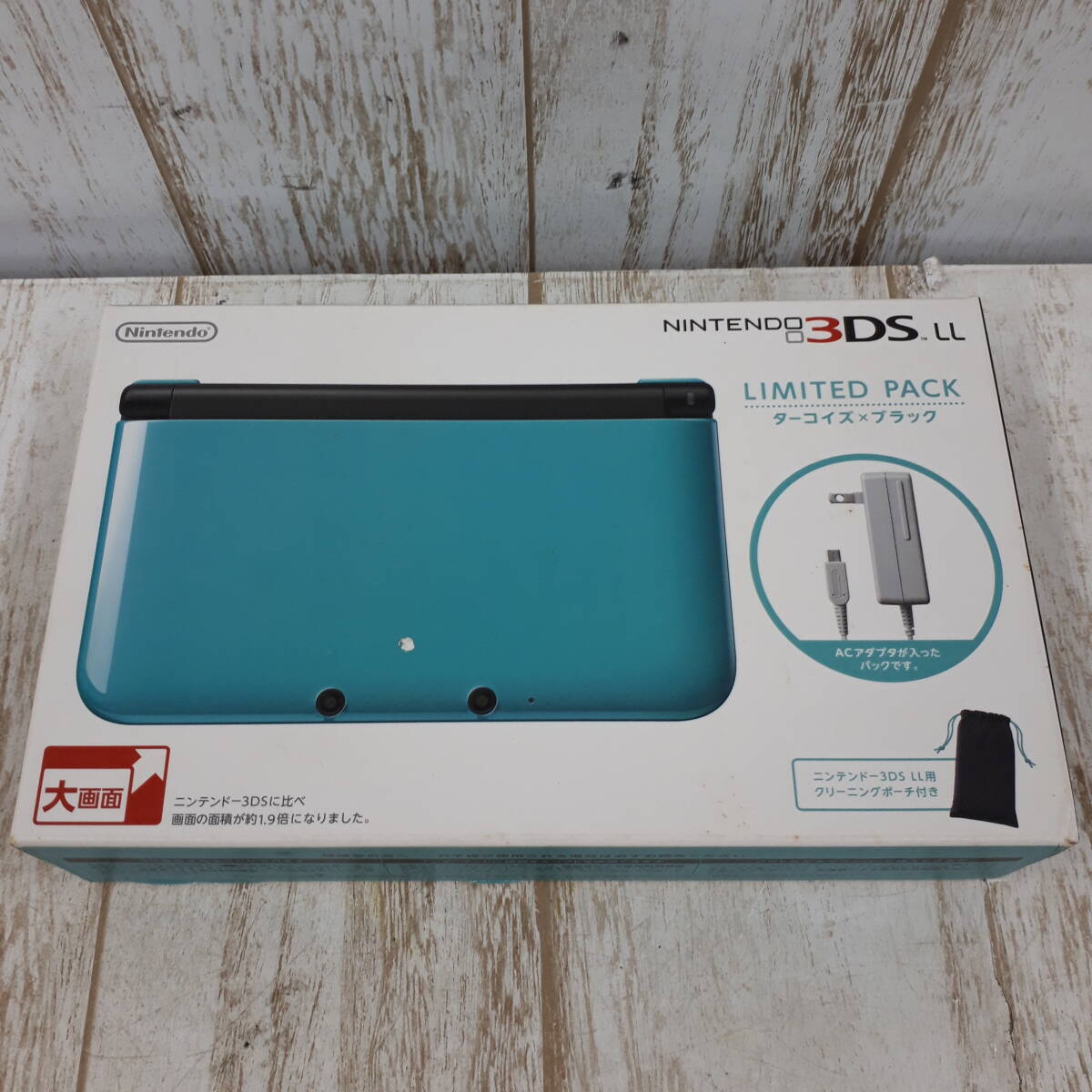Uc1144-085♪【60】Nitendo 3DS LL ターコイズ ブラック 初期化済み拍卖