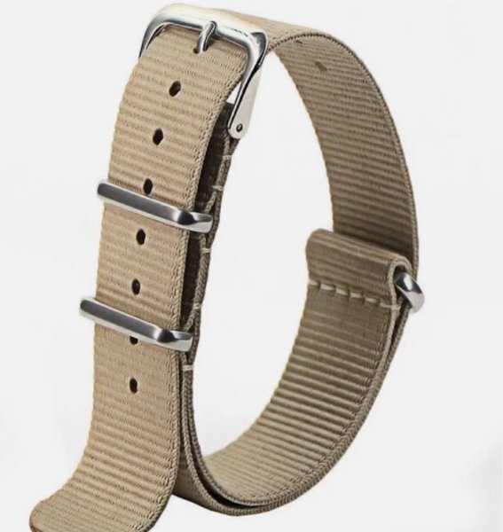 送料込 NATOタイプ 18mm 1本 ベージュ 時計ベルト 時計バンド ナイロン 替えバンド 替えベルト拍卖