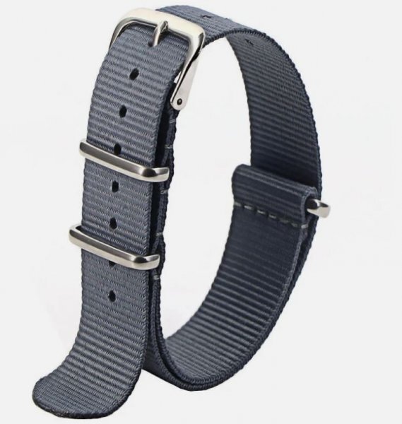 送料込 NATOタイプ 18mm 1本 グレー 時計ベルト 時計バンド ナイロン 替えバンド 替えベルト拍卖