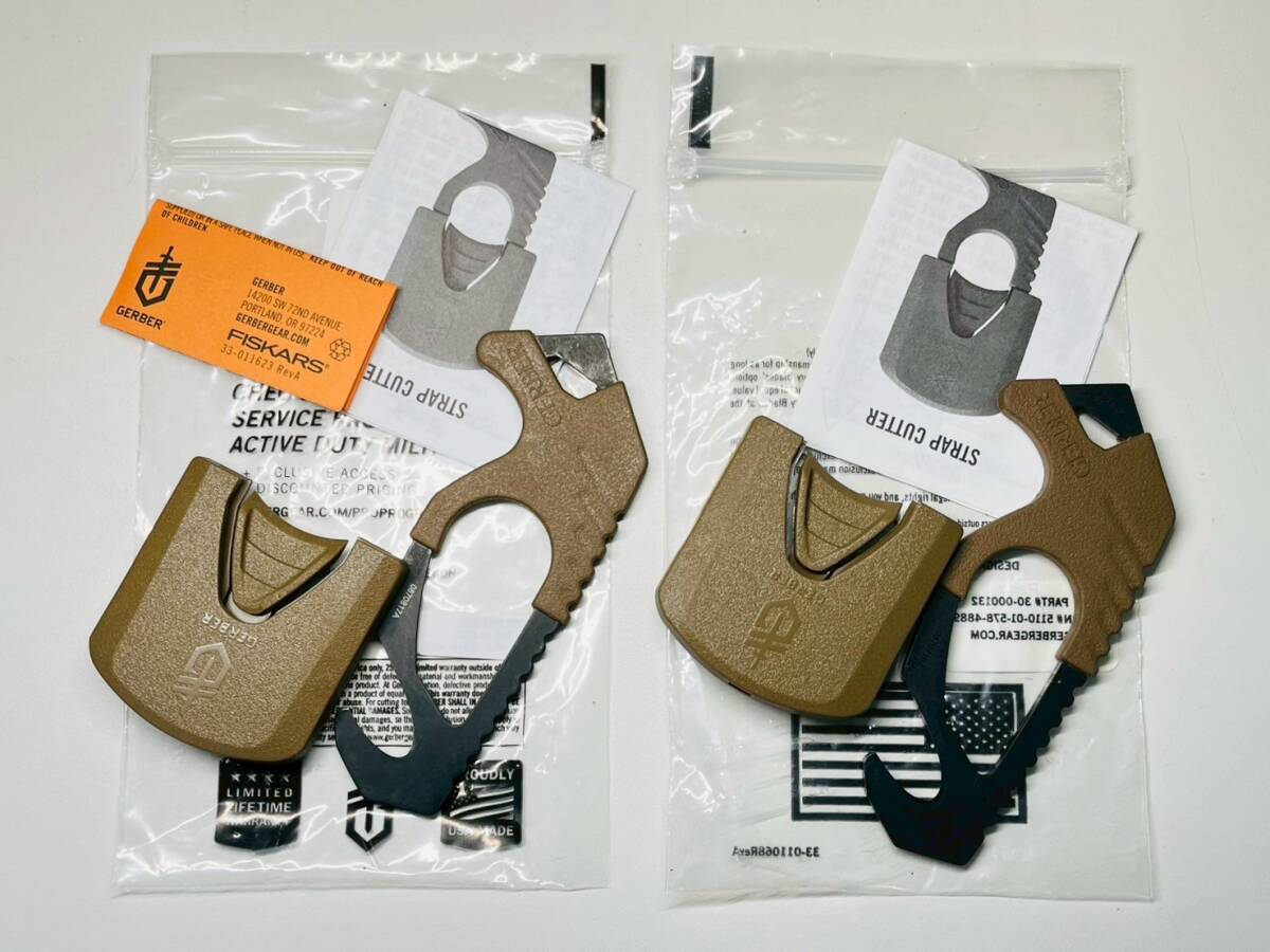 米軍放出品 GERBER STRAP CUTTER ストラップカッター 2個セット ガラスブレーカー レスキューツール シートベルト切断 アメリカ拍卖