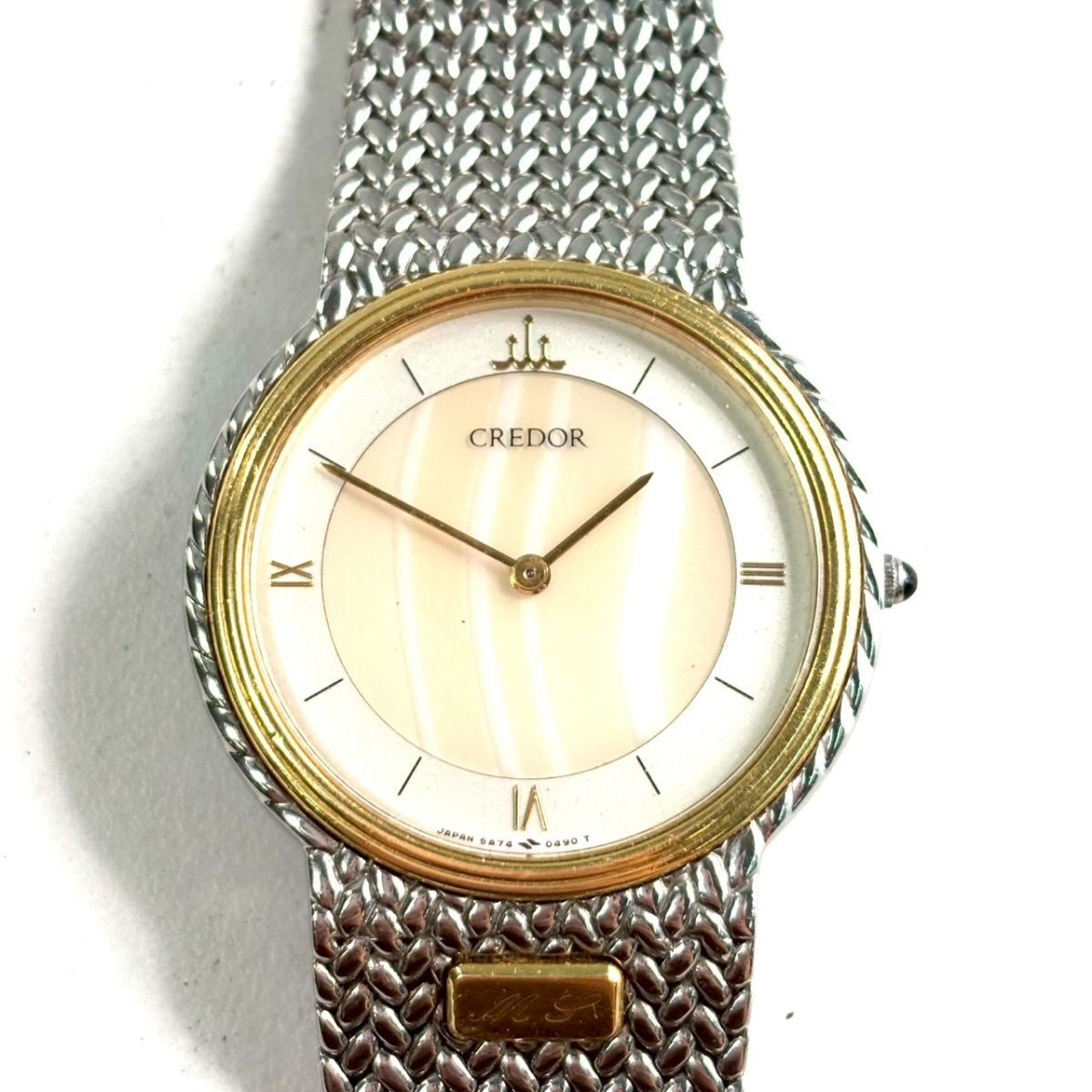 【ジャンク品】SEIKO セイコー CREDOR クレドール 5A74-0240 18KT ゴールド文字盤 メンズ 腕時計 ITDVHTRINCLW B117拍卖