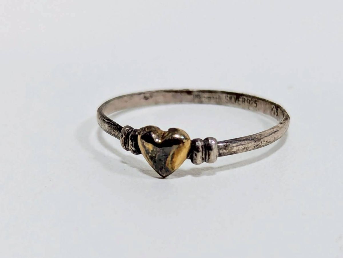 Qllkamark ハートリング SILVER925 K18 総重量約0.6g アクセサリー IT7YVR437JH2 F41拍卖