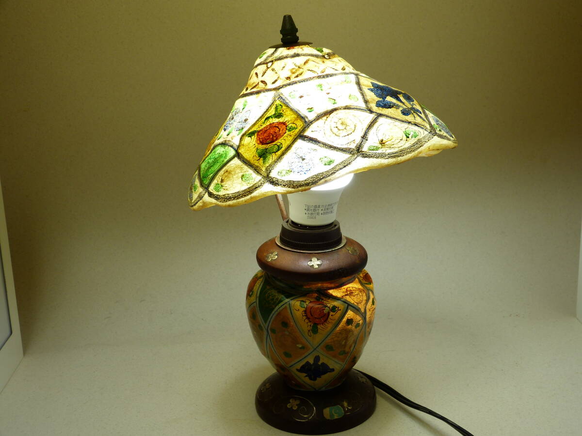 ★☆読書灯 LEDランプ 60W パキスタン製 手書きシェード 希少☆★拍卖