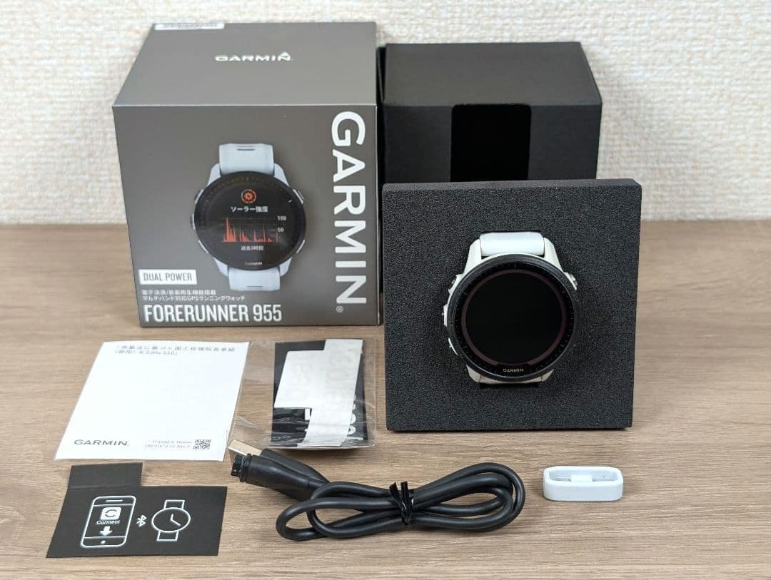 美品 GARMIN FORERUNNER 955 DUAL POWER ホワイト拍卖