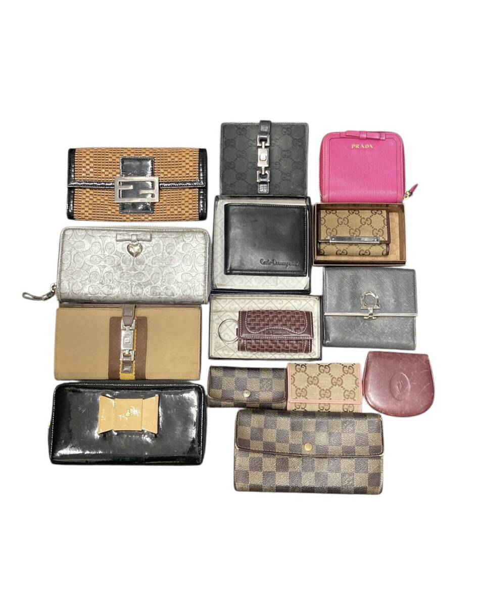 (M) ブランド服飾小物まとめ ルイヴィトン プラダ フェンディ グッチ カルティエ 財布 キーケース コインケース 1円~拍卖