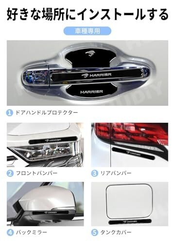 アルファード40系 AAHH40W/45W ドアハンドルプロテクター 8枚 シルバーロゴ 保護フィルム拍卖