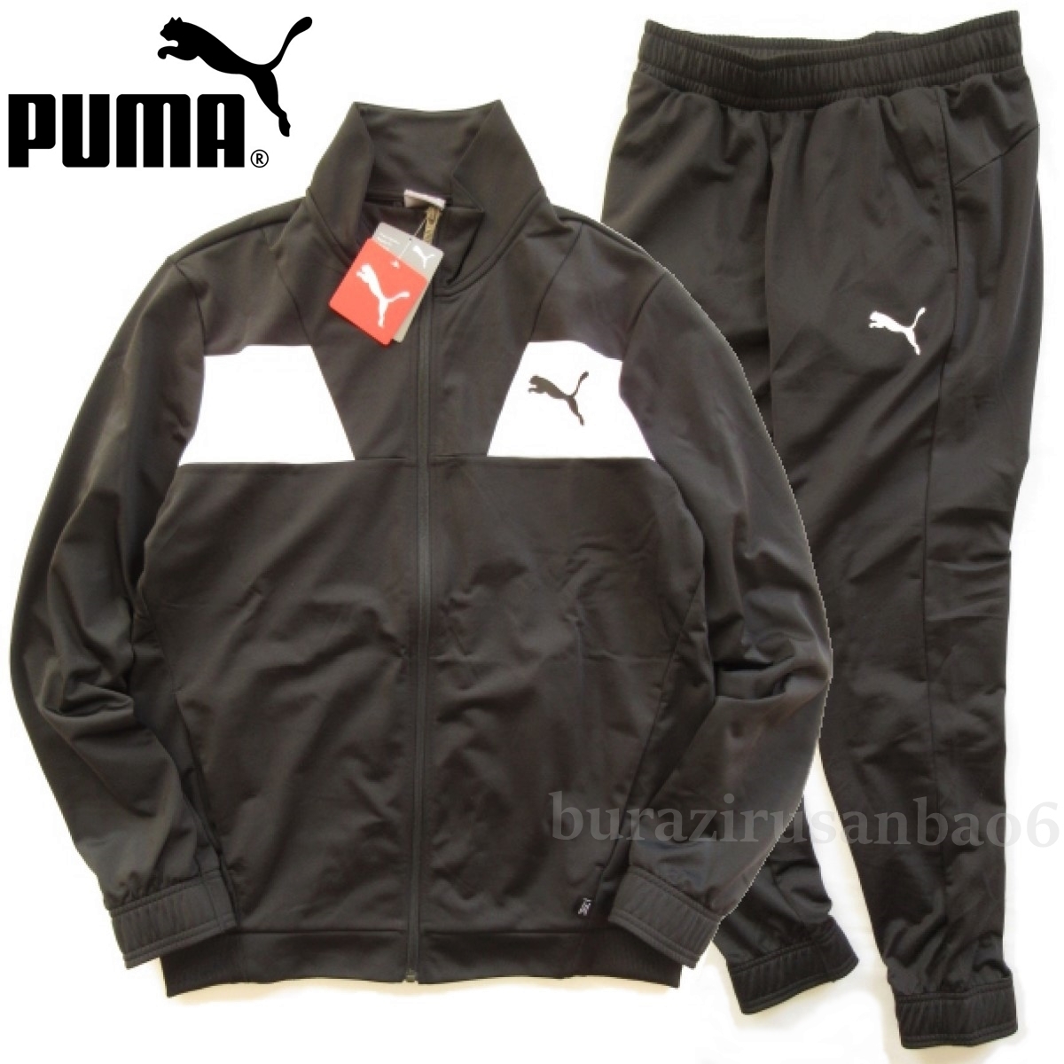 未使用◆PUMA プーマ トレーニング 上下 テックストライプ トリコットスーツ ジャージ ジャケット パンツ セットアップ メンズ US/M 日本L拍卖