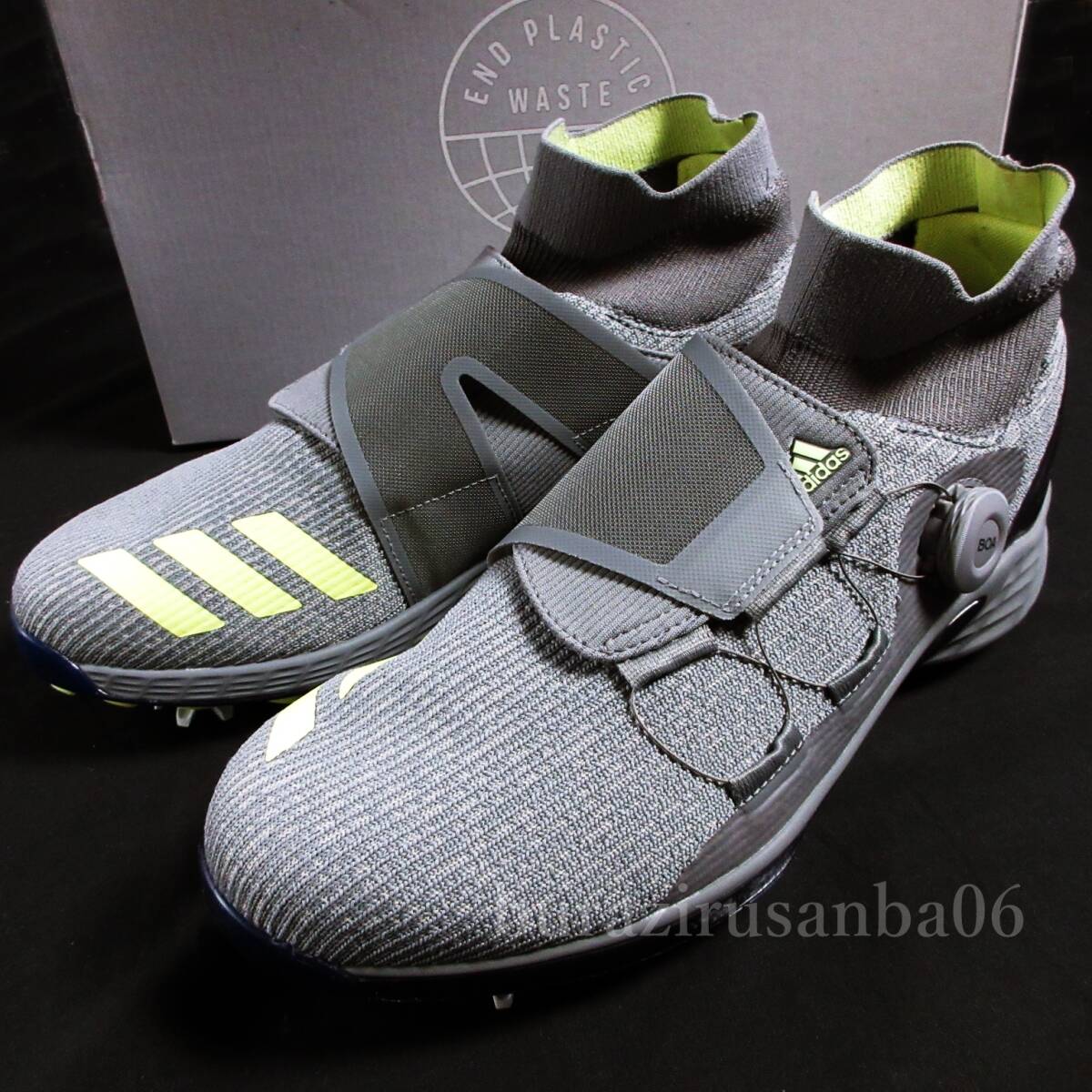 定価25300円 新品正規品 アディダスゴルフ 高級防水BOA仕様ゴルフシューズ アディダス ゼッドジー21モーション ボア ダークグレー 27㎝拍卖