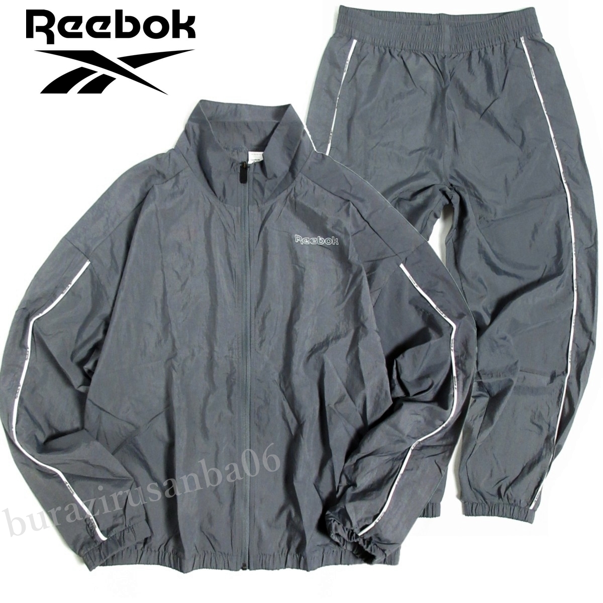 メンズ XO 未使用 定価10,989円 Reebok リーボック ナイロンジャケット ナイロンパンツ 上下 トラックスーツ 撥水加工 セットアップ HF1727拍卖