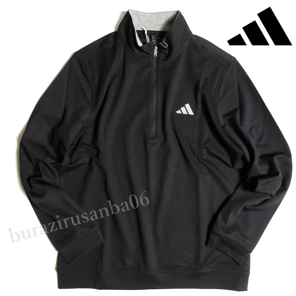 メンズ L ◆未使用 定価11,000円 adidas GOLF アディダス ゴルフ ハーフジップ 長袖 プルオーバー トップ ストレッチ 裏地なし IB6115拍卖