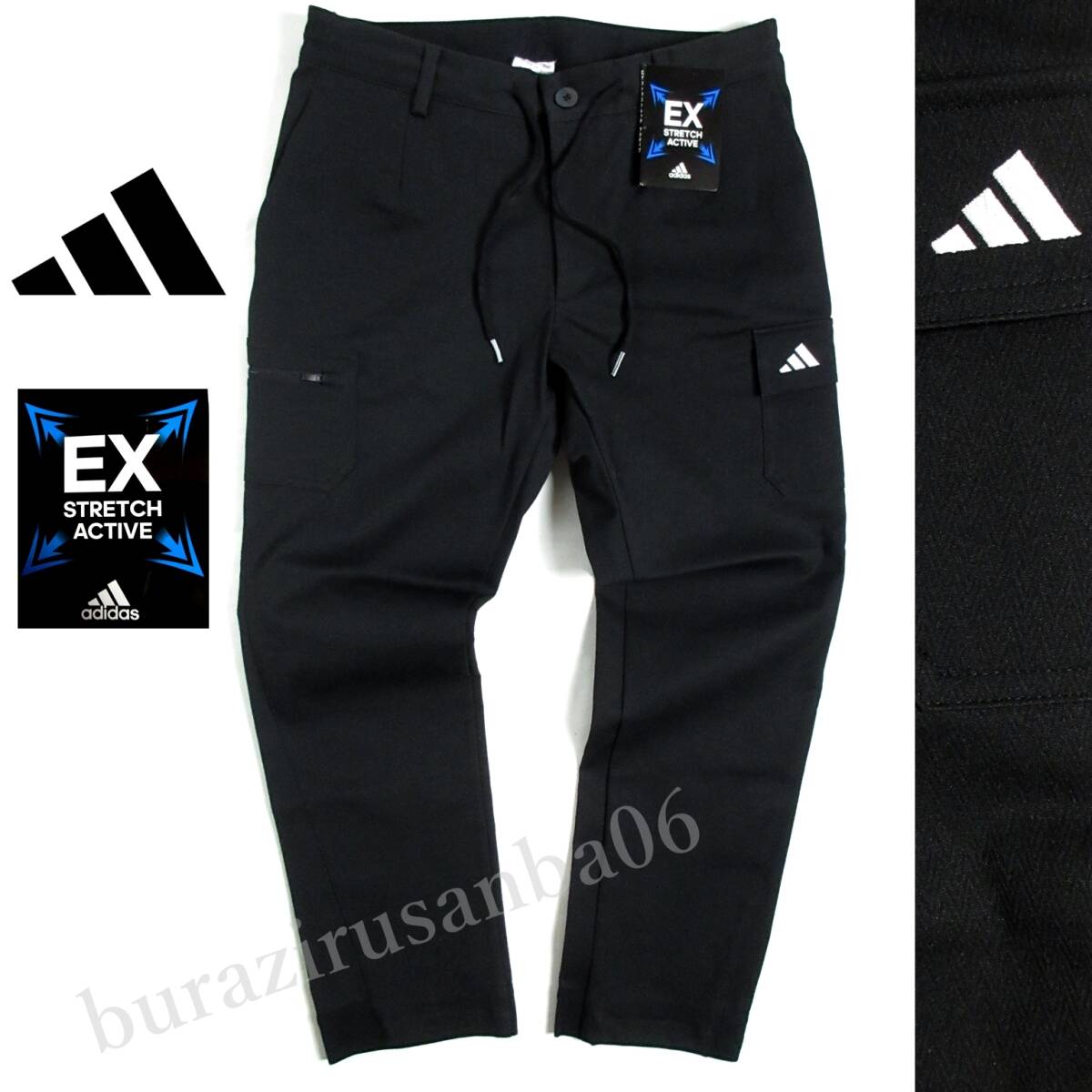 メンズ 96cm 未使用 定価14,300円 adidas GOLF アディダス ゴルフ 撥水 カーゴ アンクルパンツ カーゴポケット付 ゴルフパンツ IM7232拍卖