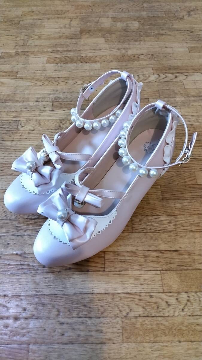 No.2792_海外ロリィタ_未使用ピンクパール飾りロリィタハイヒール拍卖