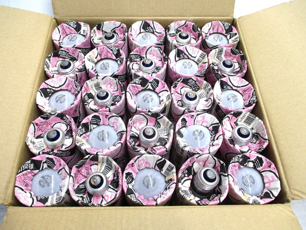 シリカ電球 20W 25個入 ナショナル LW100V19W 直径5.5x高さ10cm 長期保管品 未使用 102158 ☆拍卖