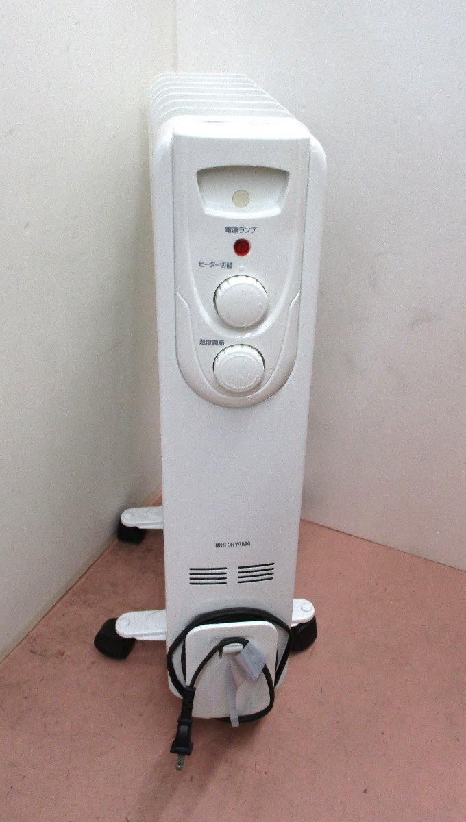 オイルヒーター アイリスオーヤマ IOH-1208KS 1200W 2018年製 取説有 暖房器具 幅25x奥行47.5x高さ65cm 中古 99292 ☆拍卖