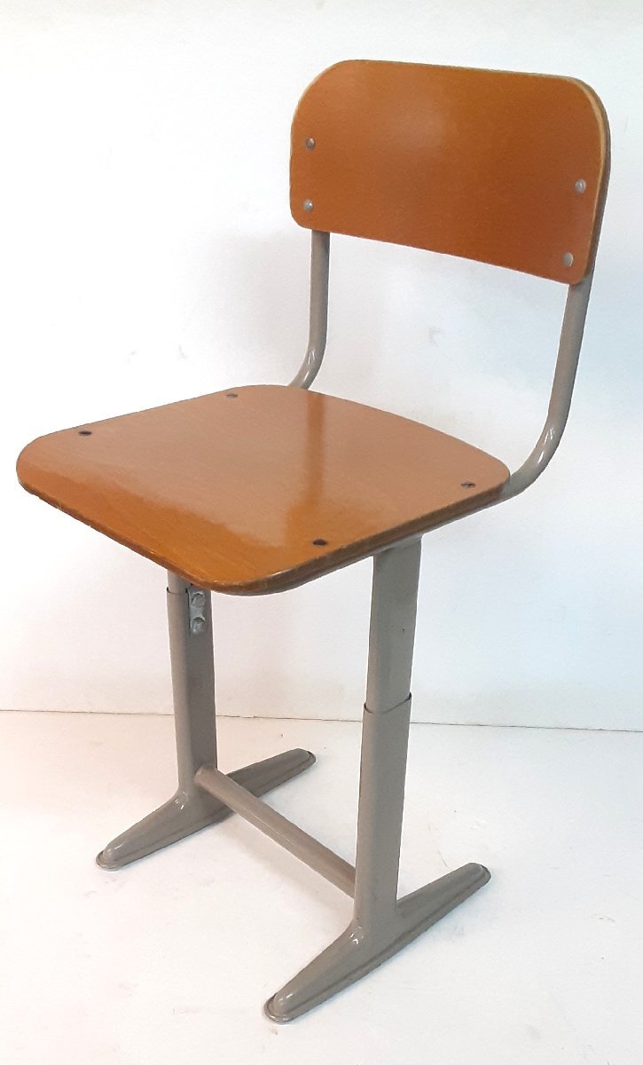 学校椅子 学童椅子 学習椅子 単体 高さ可変 チトセ W36 x D42 x H67~8 2x SH38~52cm 中古 100593 ★拍卖