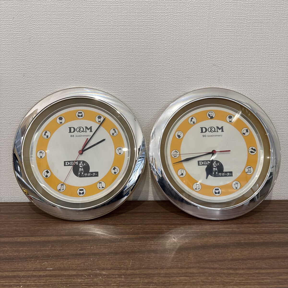 OYF755 D&M 88 Anniversary 掛け時計 2点セット 掛時計 アナログ 3針 昭和レトロ インテリア 動作未確認 現状品拍卖