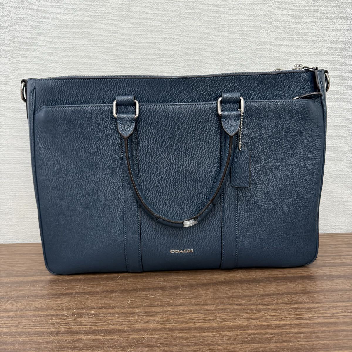 OYF789 COACH コーチ メトロポリタン ブリーフケース ビジネスバッグ トートバッグ レザー ネイビー F59141 現状品拍卖